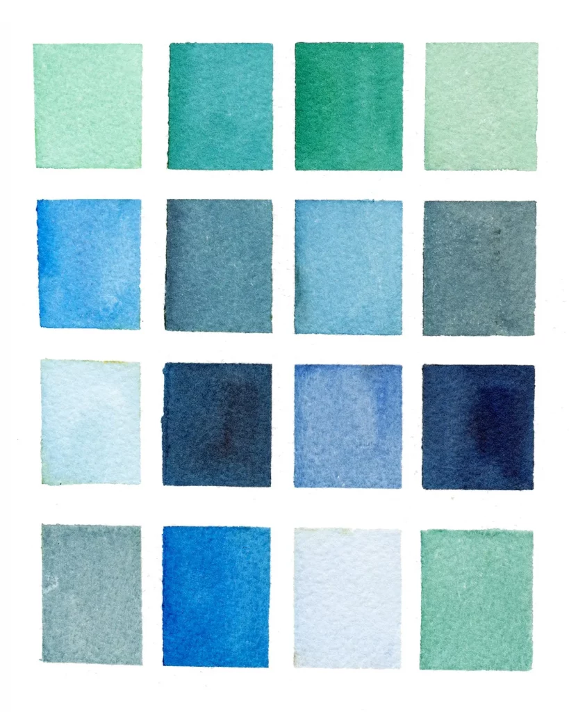 Mélanges kit aquarelle bord de mer bleus