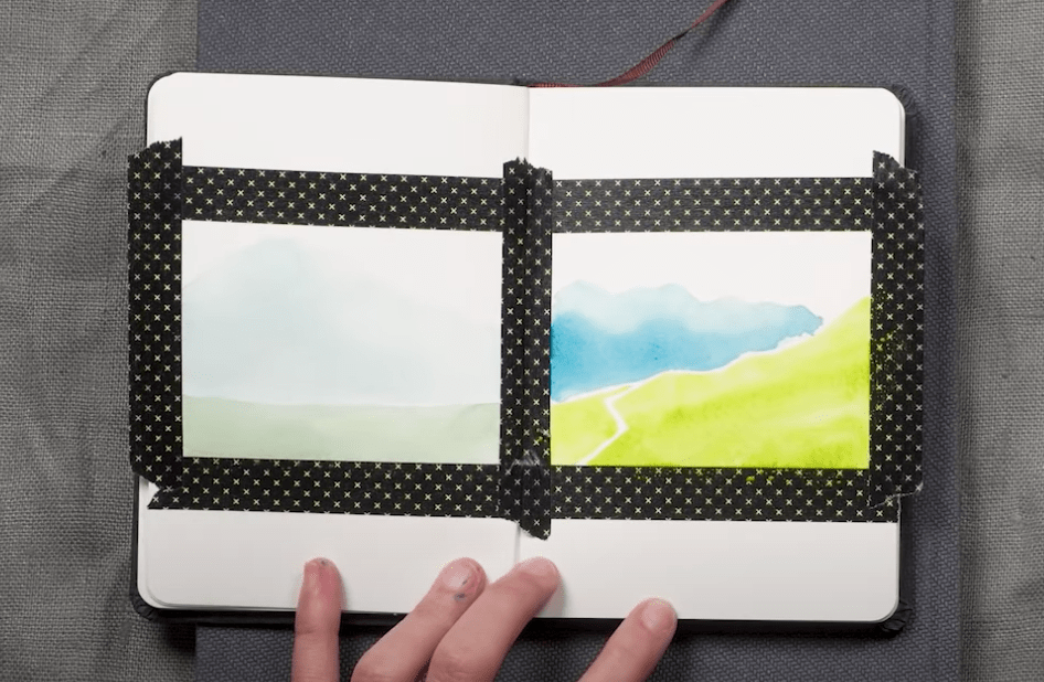 Peindre 2 mini paysages aquarelle