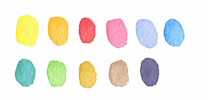 Les 12 couleurs de la palette "La petite aquarelle" de Sennelier